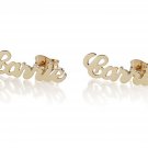 PERSONALIZED 14K GOLD PLATED 1" STUD NAME EARRINGS ANY NAME UP TO 7 LETTERS GS2