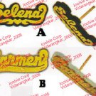 PERSONALIZED 14K GOLD GP UNISEX NAME STUD EARRINGS W/ ANY COLOR BACKGROUND