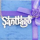 PERSONALIZED .925 STERLING SILVER INDIAN ( HINDI ) LOOK ANY NAME PLATE NECKLACE