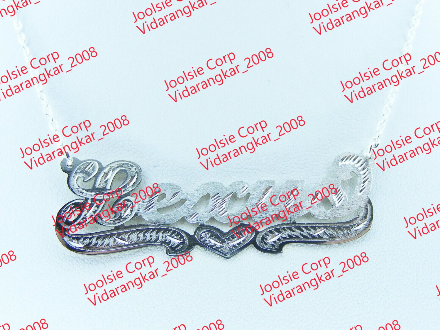 PERSONALIZED SINGLE STERLING SILVER NAME PLATE NECKLACE FREE CHAIN & SHIPPING