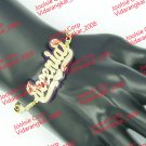 PERSONALIZED 14K GOLD PLATED NAME BRACELET , ANY COLOR ANY NAME P TO 9 LETTERS