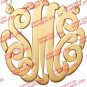 PERSONALIZED 14K GOLD PLATED 3 INITIAL 1" CIRCLE ROUND MONOGRAM CHARM NECKLACE