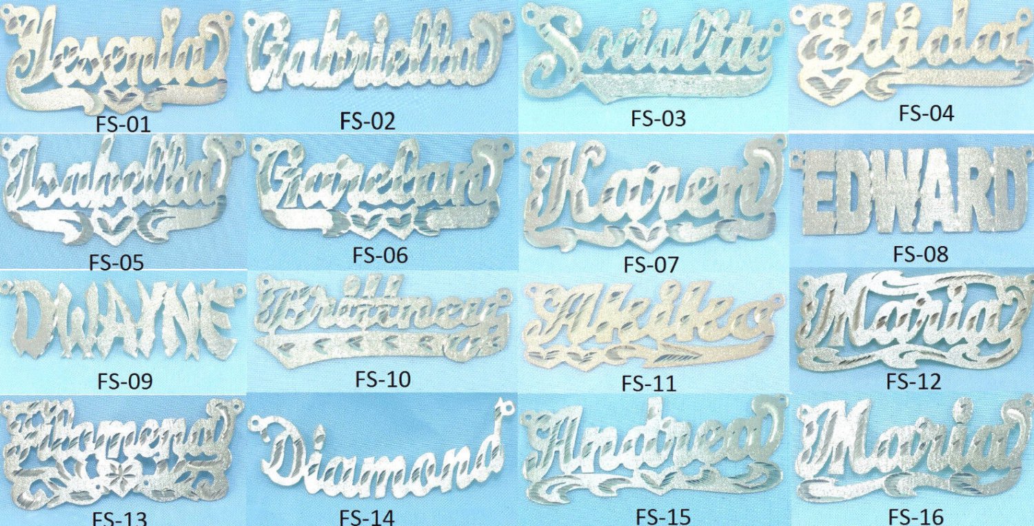 PERSONALIZED SINGLE 14K GOLD PLATED  NAME PLATE (16 POPULAR STYLES TO CHOOSE)