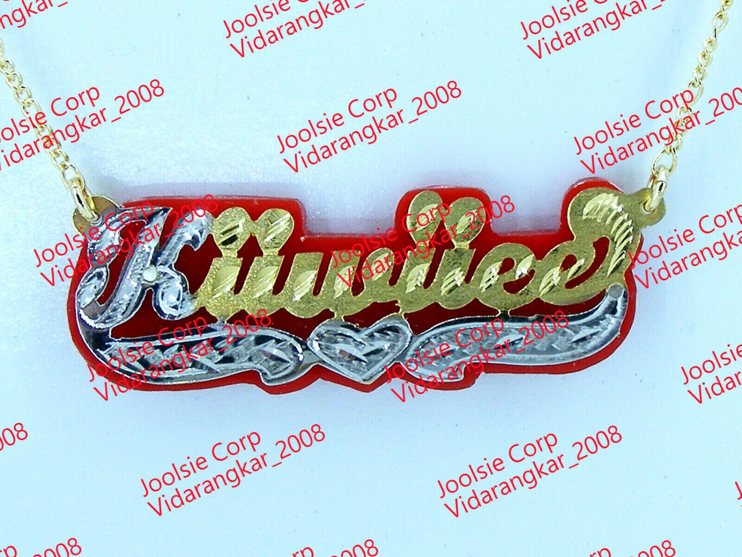 PERSONALIZED 14K GOLD PLATED  ANY COLOR ONYX BACKGROUND ANY NAME/COLR UP TO 9