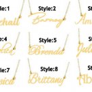 PERSONALIZED 14K GOLD PLATED NAME PLATE NECKLACE 9 Popular Styles Free US Ship