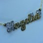 PERSONALIZED 14K GOLD PLATED NAME PLATE CHAIN NECKLACE * Any name up to 9 lette