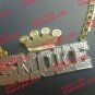 PERSONALIZED 14K GP 3D DOUBLE PLATEDB LOCK NAME PLATE NECKLACE W/ROLEX CROWN