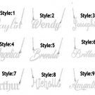 PERSONALIZED SILVER NAME PLATE NECKLACE Any name Any Style Ship from US