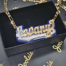 PERSONALIZED 14K GOLD PLATED  UNISEX ANY COLOR ONYX BACKGROUND ANY NAME / COLOR