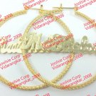 PERSONALIZED 14K GOLD PLATED 2:00" HOOP NAME EARRINGS, CHOOSE ANY NAME*US SELLER