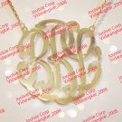 PERSONALIZED 14K GOLD GP 3 INITIAL 1.5" LARGE  ROUND MONOGRAM PENDANT NECKLACE