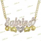 PERSONALIZED 14K GP 3D DOUBLE PLATED SCRIPT NAME PLATE NECKLACE ANY NAME US SELL