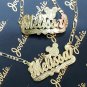 PERSONALIZED 14K GP 3D DOUBLE PLATED NAME NECKLACE BRACELET SET / Any character