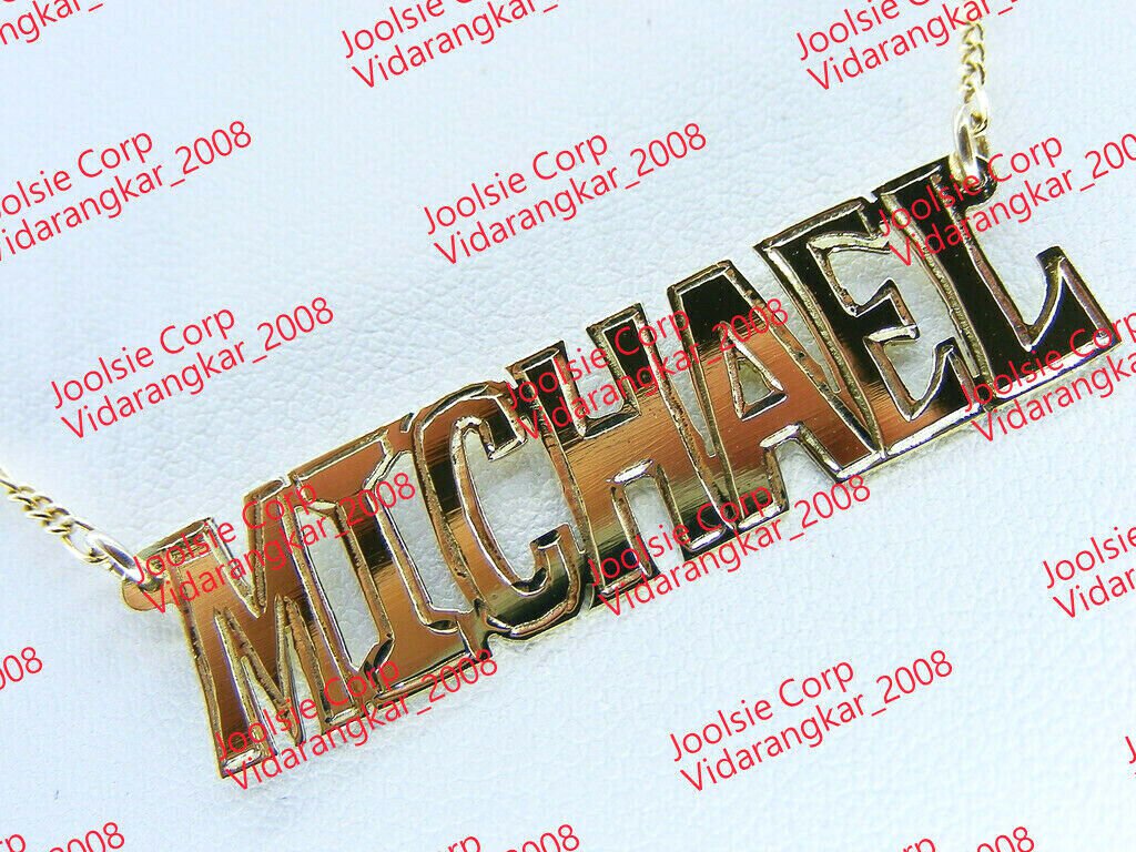 PERSONALIZED  SILGLE 18K GOLD GP  NAMEPLATE NAME NECKLACE (ANY NAME) US SELLER