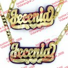 PERSONALIZED 14K GOLD PLATED NAME NECKLACE BRACELET SET  , ANY COLOR ANY NAME