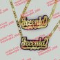 PERSONALIZED 14K GOLD PLATED NAME NECKLACE BRACELET SET  , ANY COLOR ANY NAME