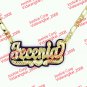 PERSONALIZED 14K GOLD PLATED NAME NECKLACE BRACELET SET  , ANY COLOR ANY NAME