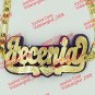 PERSONALIZED 14K GOLD PLATED NAME NECKLACE BRACELET SET  , ANY COLOR ANY NAME