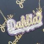 PERSONALIZED 14K GOLD PLATED ANY COLOR GLITTER BACKGROUND ANY NAME/COLR US SHIP