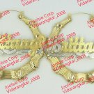 PERSONALIZED 14K GP 2:00" (MEDIUM) ROUND BAMBOO NAME EARRINGS * ANY NAME
