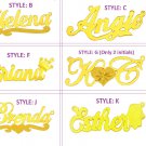 PERSONALIZED SINGLE GOLD PLATED  ANY NAME ANY STYLE PLATE NECKLACE FREE CHAIN