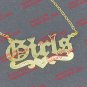 PERSONALIZED 18K GOLD PLATED OLD ENGLISH ANY NAME PLATE NECKLACE ** US SELLER