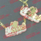 PERSONALIZED 14K GOLD PLATED NAME NECKLACE BRACELET SET, ANY COLOR ANY CHARACTER