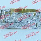 PERSONALIZED 14K GOLD PLATED FLAT NAME RING FULL PAVE  ANY NAME UP TO 7 LETTERS