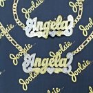 PERSONALIZED 14K GP 3D DOUBLE PLATED NAME NECKLACE BRACELET SET