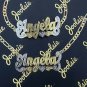 PERSONALIZED 14K GP 3D DOUBLE PLATED NAME NECKLACE BRACELET SET