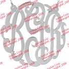 STERLING SILVER PERSONALIZED 3 INITIAL 1" (SMALL) ROUND MONOGRAM NAME NECKLACE