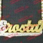 PERSONALIZED GP 3D CZ TENNIS 3" JUMBO DOUBLE PLATED SCRIPT NAME PLATE NECKLACE