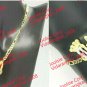 PERSONALIZED 14K GOLD PLATED DOUBLE 3D NAME NECKLACE BRACELET SET , ROLEX CROWN