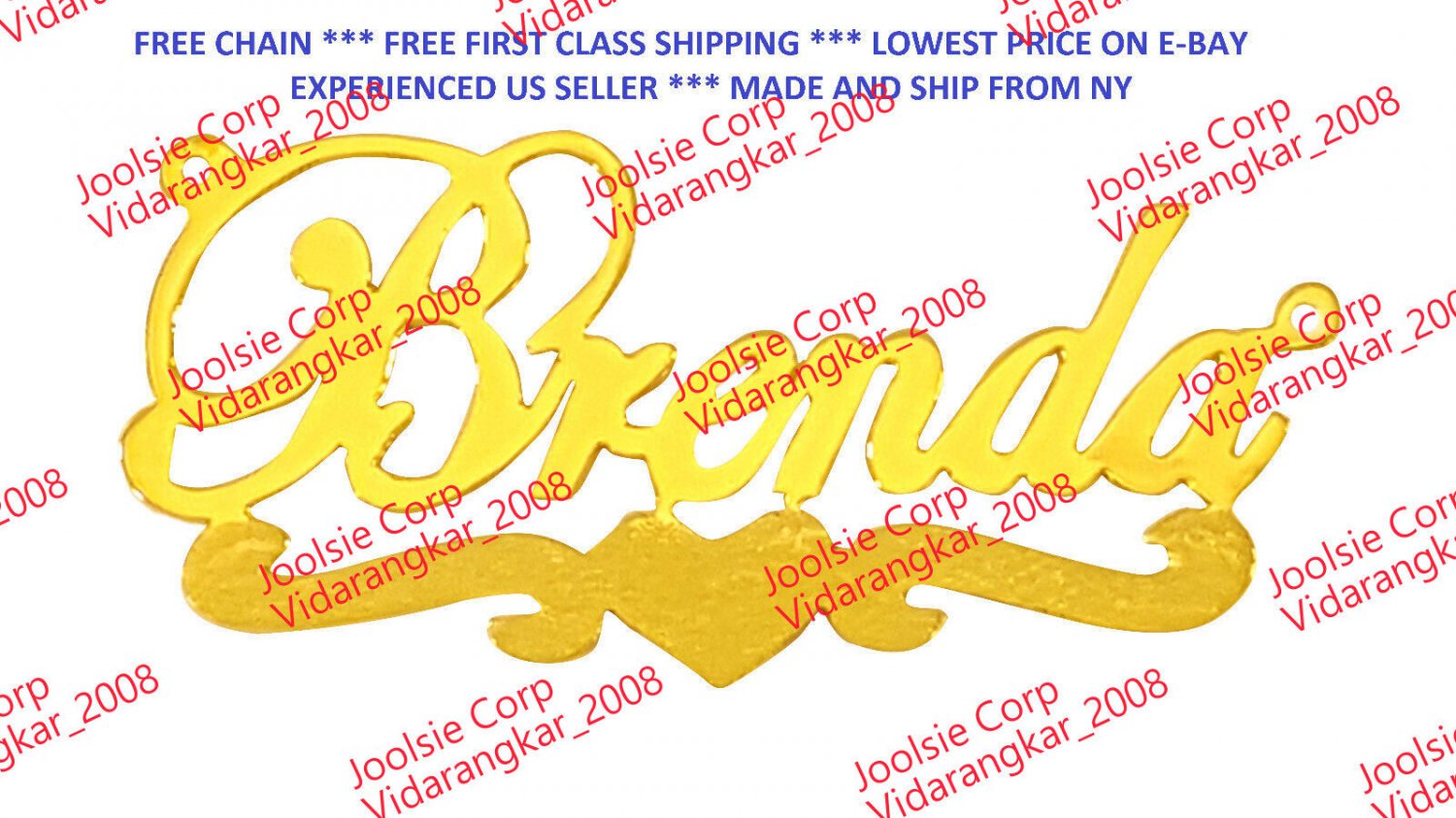 PERSONALIZED 14K GOLD PLATED  NAME PLATE CHAIN NECKLACE *ANY NAME * US SELLER
