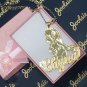 PERSONALIZED 14K GP 3D DOUBLE PLATED SCRIPT NAME PLATE NECKLACE / Any Character