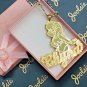 PERSONALIZED 14K GP 3D DOUBLE PLATED SCRIPT NAME PLATE NECKLACE / Any Character