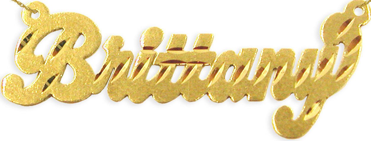 PERSONALIZED 14K GOLD PLATED ANY NAME SINGLE PLATE NECKLACE FREE CHAIN US SELLER