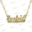 Personalized Gold Plated / 2TONE DOUBLE Name Plate Necklace ANY NAME MORE OPTION
