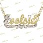 Personalized Gold Plated / 2TONE DOUBLE Name Plate Necklace ANY NAME MORE OPTION