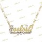 Personalized Gold Plated / 2TONE DOUBLE Name Plate Necklace ANY NAME MORE OPTION