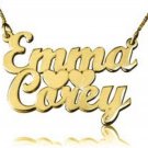 PERSONALIZED TWO 2 NAMES SINGLE NAME PLATE NECKLACE CHAIN HEARTS/GIFT/JEWELRY