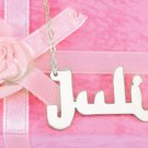 PERSONALIZED ARABIC ENGLISH LOOK SILVER  ANY  NAME PLATE NECKLACE  US SELLER