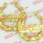 PERSONALIZED 14K GP 3:00" (large) ROUND BAMBOO NAME EARRINGS ANY NAME
