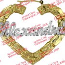 PERSONALIZED 14K GOLD PLATED 3.00" HEART BAMBOO NAME EARRINGS ANY NAME