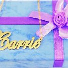 PERSONALIZED GOLD PLATED CARRIE STYLE ANY NAME PLATE NECKLACE    * US SELLER