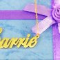 PERSONALIZED GOLD PLATED CARRIE STYLE ANY NAME PLATE NECKLACE * US SELLER