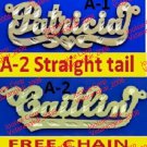 PERSONALIZED 14K GOLD GP/ SILVER NAME PLATE NECKLACE 2 STYLES TO CHOOSE FROM