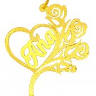 PERSONALIZED 14K GOLD GP NAME PLATE CHAIN ROSE FLOWER NECKLACE GIFT ANY NAME