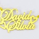 PERSONALIZED 18K GOLD PLATED ANY 2 TWO NAMES COUPLE NAME NECKLACE LOVE US SELLER
