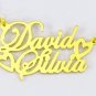 PERSONALIZED 18K GOLD PLATED ANY 2 TWO NAMES COUPLE NAME NECKLACE LOVE US SELLER